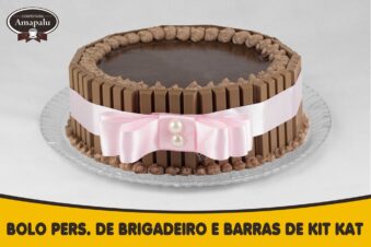 Bolo Personalizado de Brigadeiro com barras de kit kat